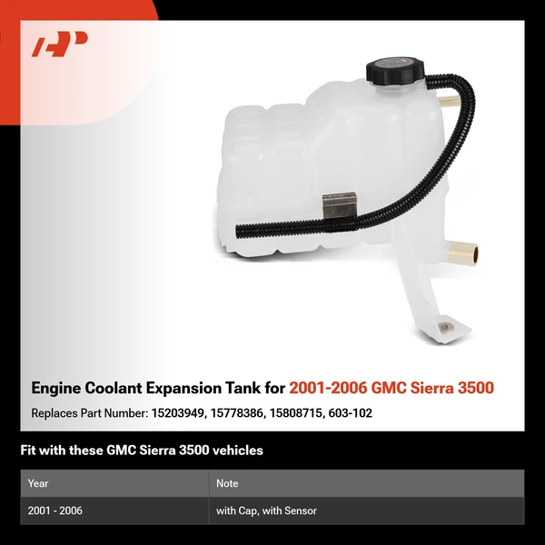 Engine Coolant Expansion Tank for 2001-2006 GMC Sierra 3500