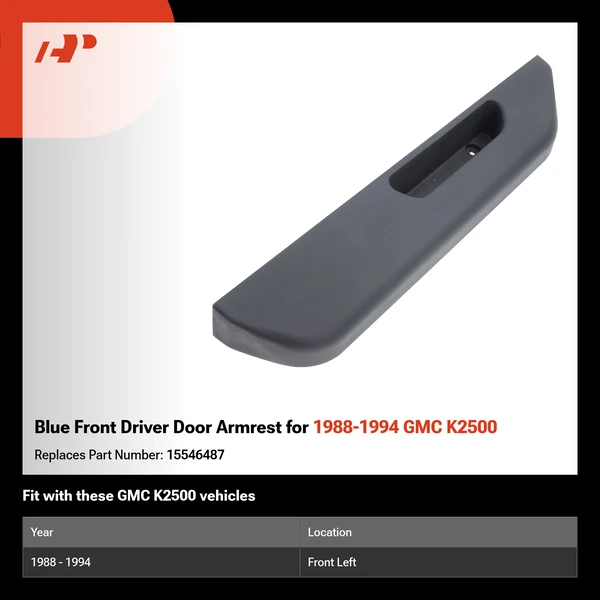 Blue Front Driver Door Armrest for 1988-1994 GMC K2500