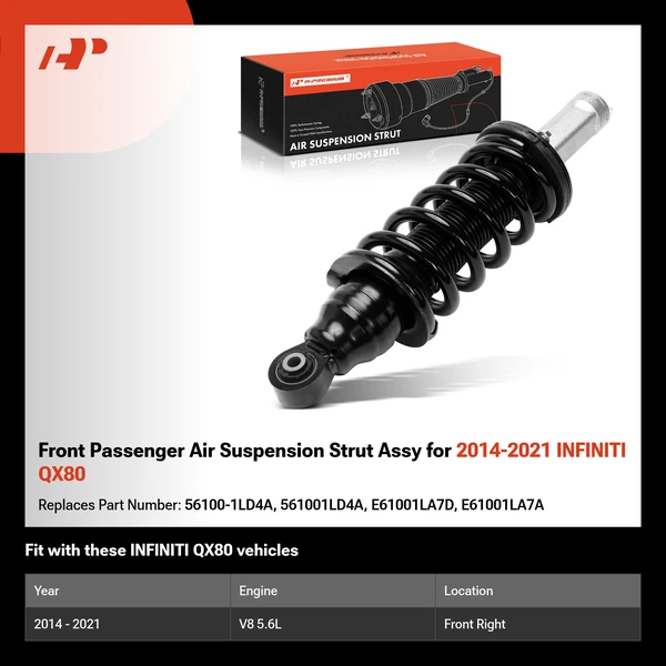Front Passenger Air Suspension Strut Assy for 2014-2021 INFINITI QX80