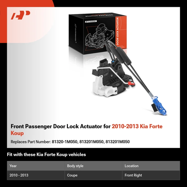 Front Passenger Door Lock Actuator for 2010-2013 Kia Forte Koup