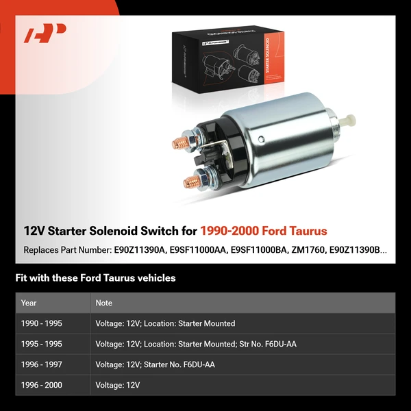 12V Starter Solenoid Switch for 1990-2000 Ford Taurus