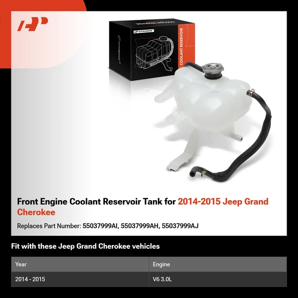 Front Engine Coolant Reservoir Tank for 2014-2015 Jeep Grand Cherokee