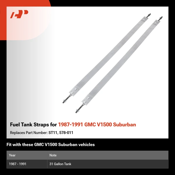 Fuel Tank Straps for 1987-1991 GMC V1500 Suburban