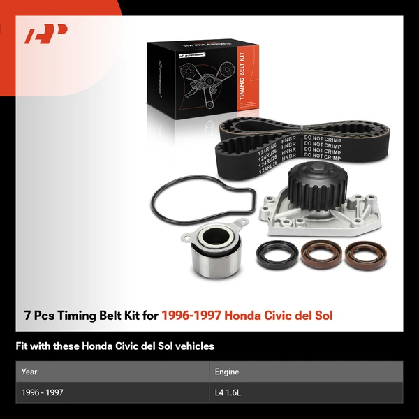 7 Pcs Timing Belt Kit for 1996-1997 Honda Civic del Sol