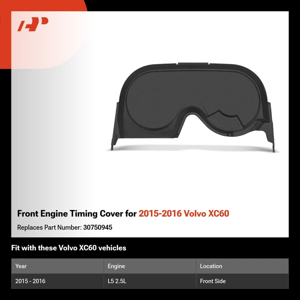 Front Engine Timing Cover for 2015-2016 Volvo XC60