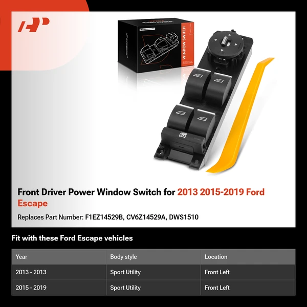 Front Driver Power Window Switch for 2013 2015-2019 Ford Escape