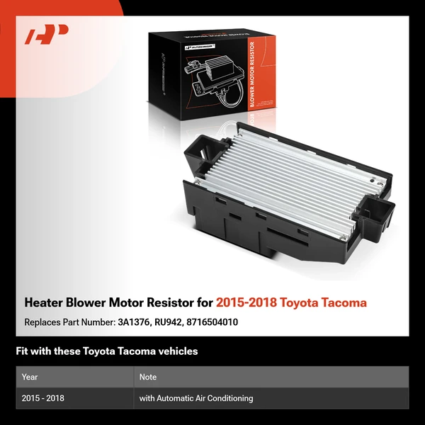 Heater Blower Motor Resistor for 2015-2018 Toyota Tacoma