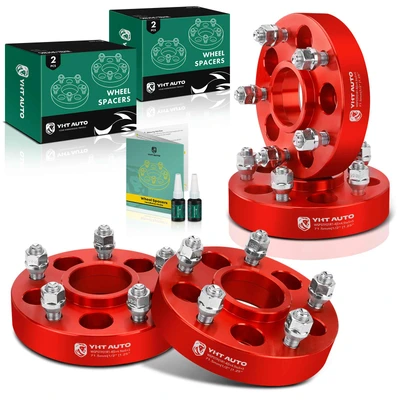 4 Pcs 1.25 inches Red 5x4.5 to 5x5 inches Wheel Adapters 0.5 inch x 20 71.5mm