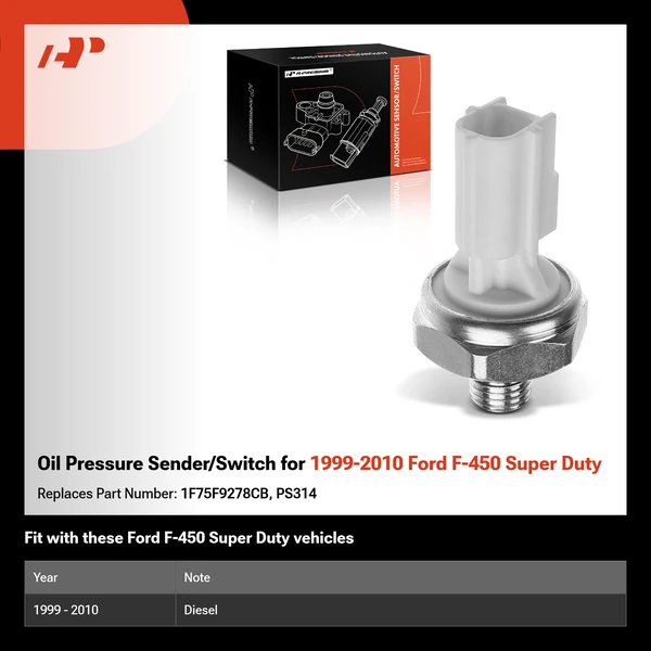 Oil Pressure Sender/Switch for 1999-2010 Ford F-450 Super Duty