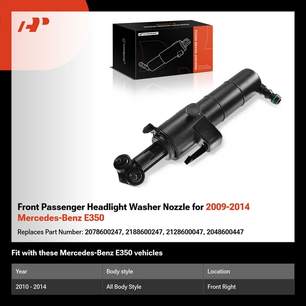 Front Passenger Headlight Washer Nozzle for 2009-2014 Mercedes-Benz E350