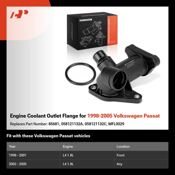 Engine Coolant Outlet Flange for 1998-2005 Volkswagen Passat