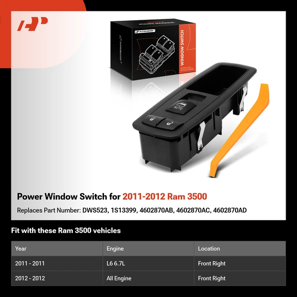 Power Window Switch for 2011-2012 Ram 3500