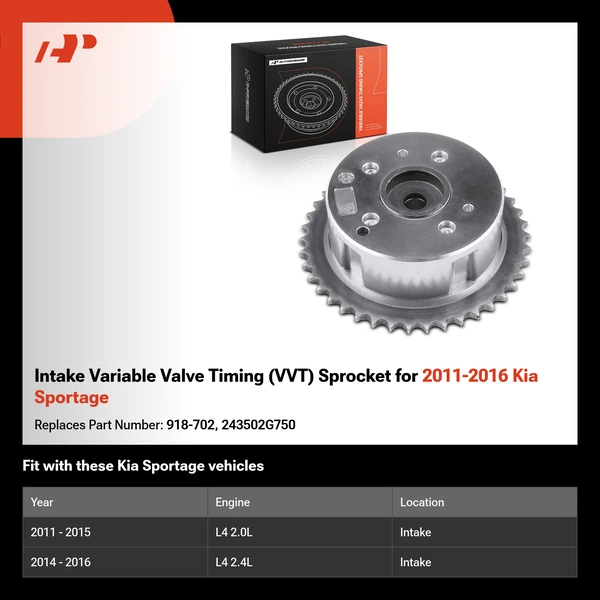 Intake Variable Valve Timing (VVT) Sprocket for 2011-2016 Kia Sportage
