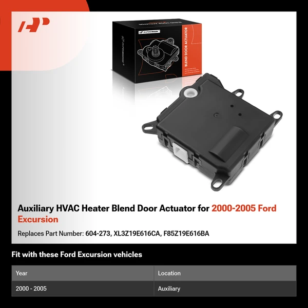 Auxiliary HVAC Heater Blend Door Actuator for 2000-2005 Ford Excursion