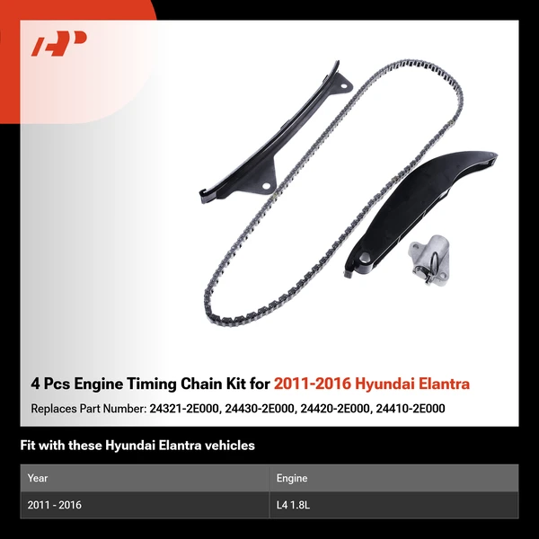 4 Pcs Engine Timing Chain Kit for 2011-2016 Hyundai Elantra