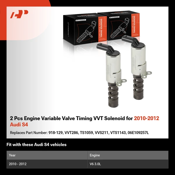 2 Pcs Engine Variable Valve Timing VVT Solenoid for 2010-2012 Audi S4