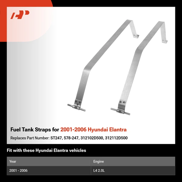 Fuel Tank Straps for 2001-2006 Hyundai Elantra