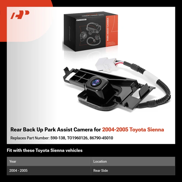 Rear Back Up Park Assist Camera for 2004-2005 Toyota Sienna