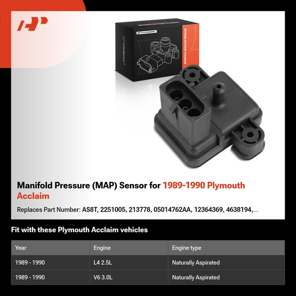 Manifold Pressure (MAP) Sensor for 1989-1990 Plymouth Acclaim