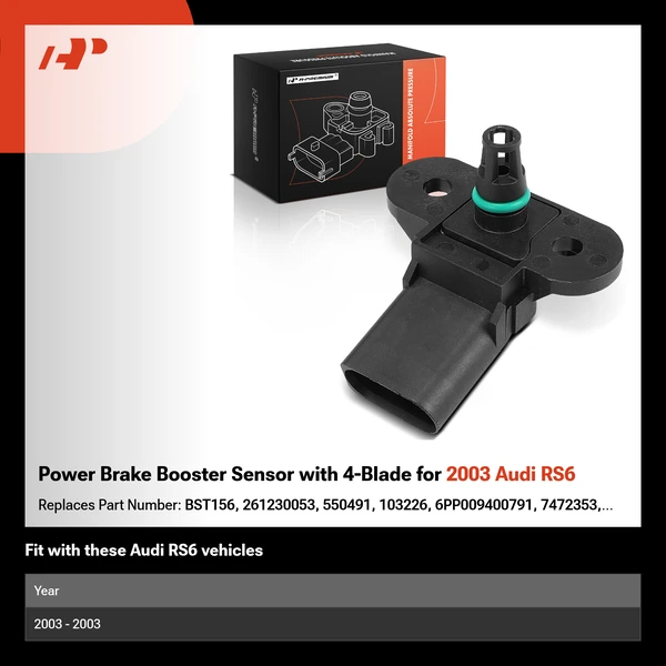 Power Brake Booster Sensor with 4-Blade for 2003 Audi RS6
