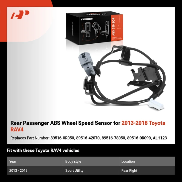 Rear Passenger ABS Wheel Speed Sensor for 2013-2018 Toyota RAV4