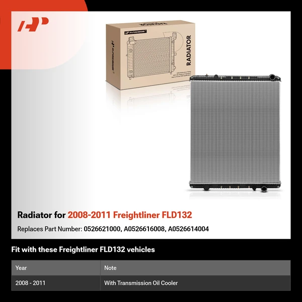 Radiator for 2008-2011 Freightliner FLD132