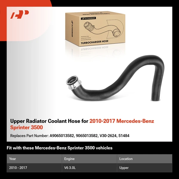 Upper Radiator Coolant Hose for 2010-2017 Mercedes-Benz Sprinter 3500