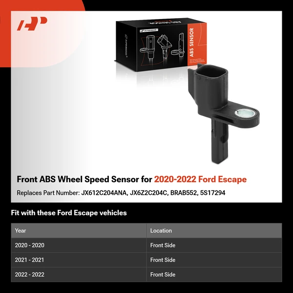 Front ABS Wheel Speed Sensor for 2020-2022 Ford Escape