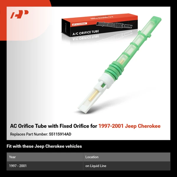 AC Orifice Tube with Fixed Orifice for 1997-2001 Jeep Cherokee