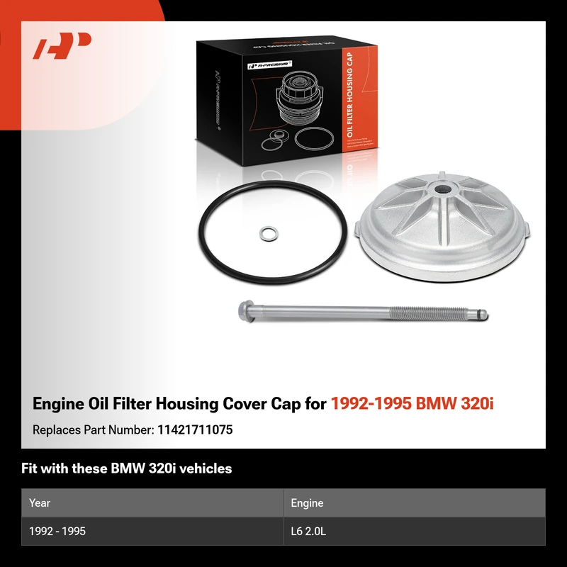 Engine Oil Filter Housing Cover Cap for 1992-1995 BMW 320i