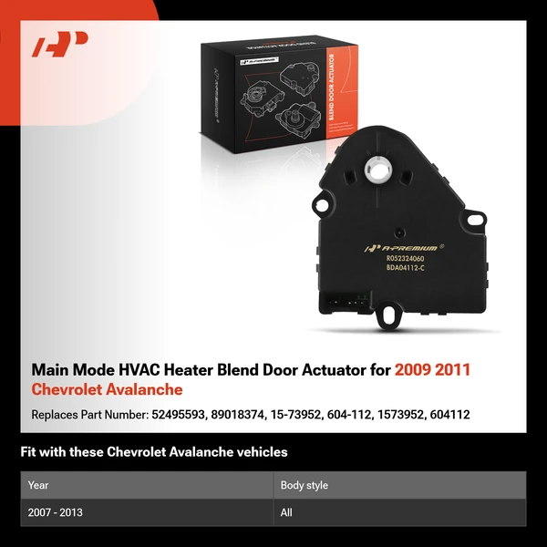 Main Mode HVAC Heater Blend Door Actuator for 2009 2011 Chevrolet Avalanche