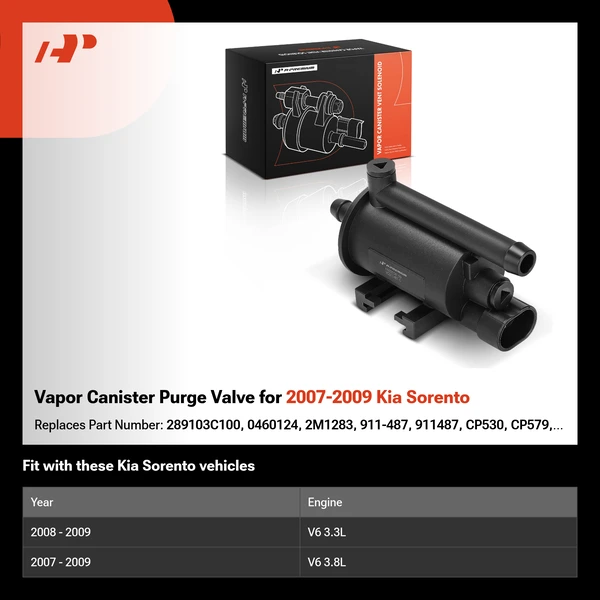 Vapor Canister Purge Valve for 2007-2009 Kia Sorento