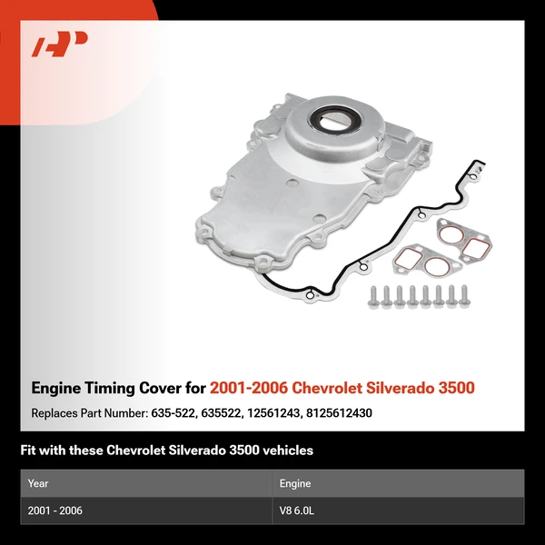 Engine Timing Cover for 2001-2006 Chevrolet Silverado 3500