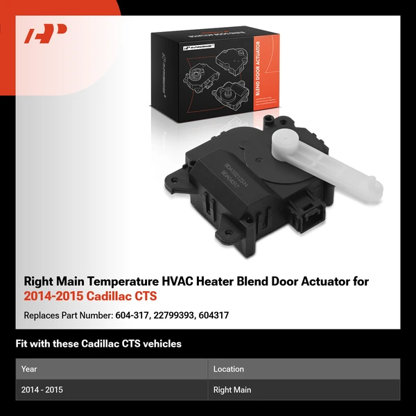 Right Main Temperature HVAC Heater Blend Door Actuator for 2014-2015 Cadillac CTS
