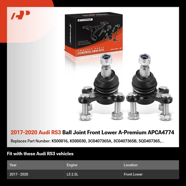 2017-2020 Audi RS3 Ball Joint Front Lower A-Premium APCA4774