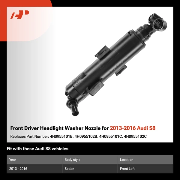 Front Driver Headlight Washer Nozzle for 2013-2016 Audi S8