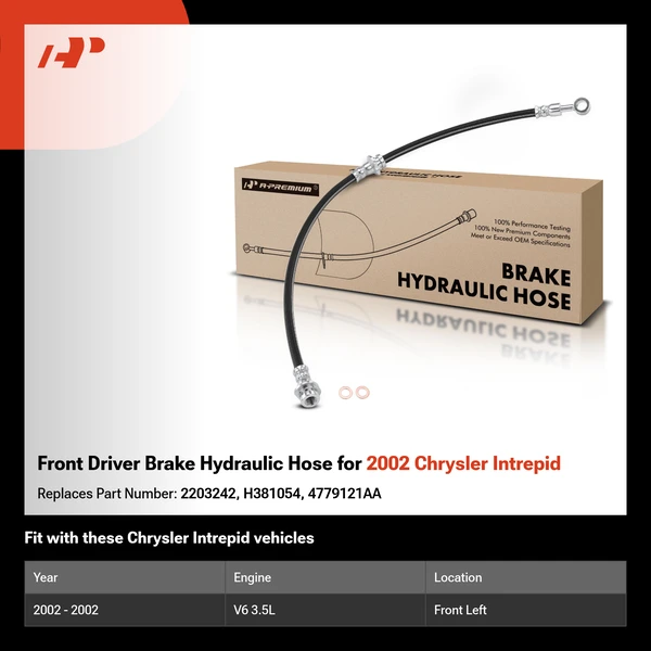 Front Driver Brake Hydraulic Hose for 2002 Chrysler Intrepid