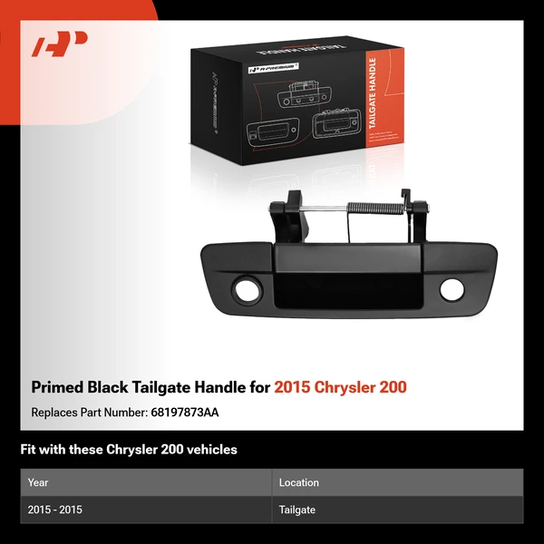 Primed Black Tailgate Handle for 2015 Chrysler 200
