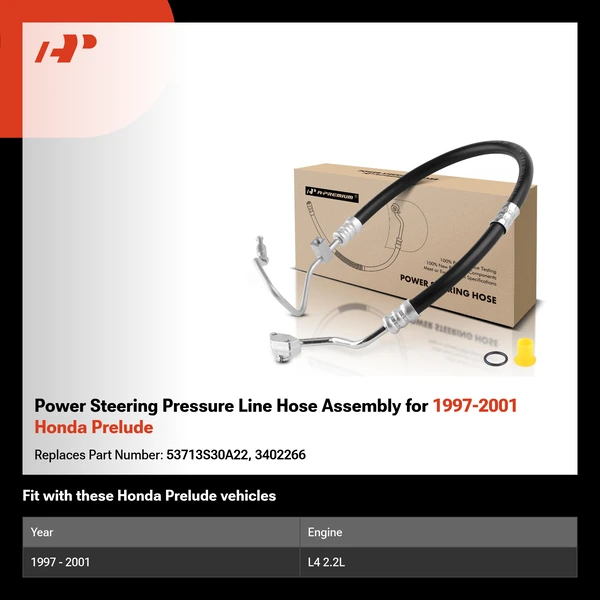 Power Steering Pressure Line Hose Assembly for 1997-2001 Honda Prelude