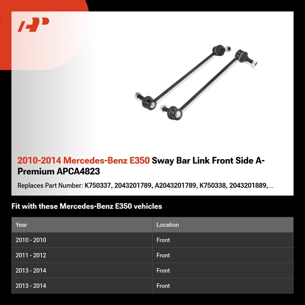 2010-2014 Mercedes-Benz E350 Sway Bar Link Front Side A-Premium APCA4823