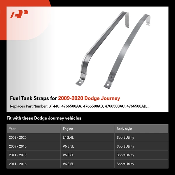 Fuel Tank Straps for 2009-2020 Dodge Journey