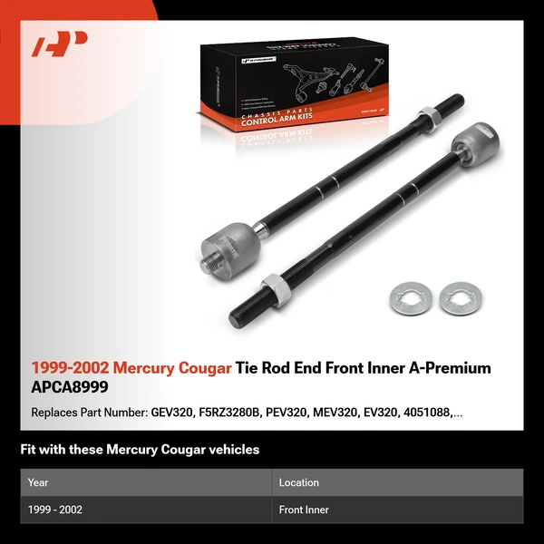 1999-2002 Mercury Cougar Tie Rod End Front Inner A-Premium APCA8999