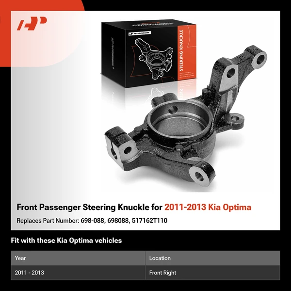 Front Passenger Steering Knuckle for 2011-2013 Kia Optima