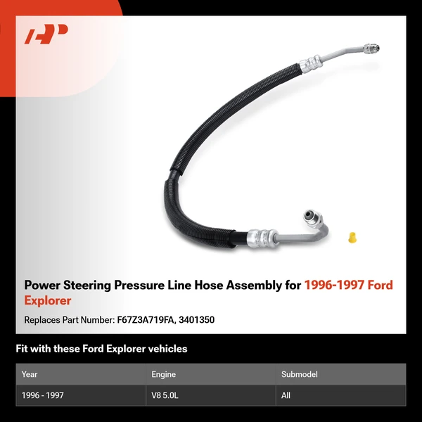 Power Steering Pressure Line Hose Assembly for 1996-1997 Ford Explorer