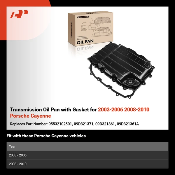 Transmission Oil Pan with Gasket for 2003-2006 2008-2010 Porsche Cayenne
