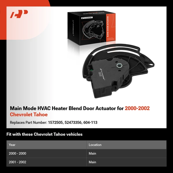 Main Mode HVAC Heater Blend Door Actuator for 2000-2002 Chevrolet Tahoe