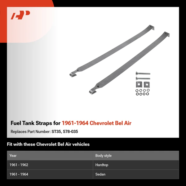 Fuel Tank Straps for 1961-1964 Chevrolet Bel Air