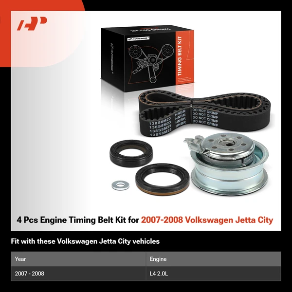4 Pcs Engine Timing Belt Kit for 2007-2008 Volkswagen Jetta City