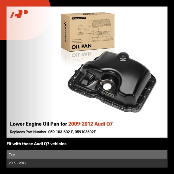 Lower Engine Oil Pan for 2009-2012 Audi Q7
