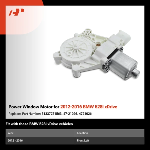 Power Window Motor for 2012-2016 BMW 528i xDrive